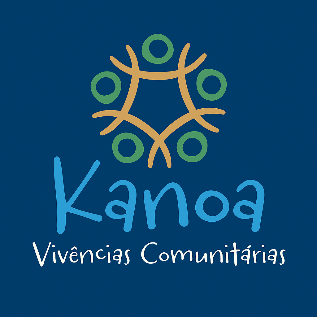 Logo KANOA com elementos do mar e cultura caiçara